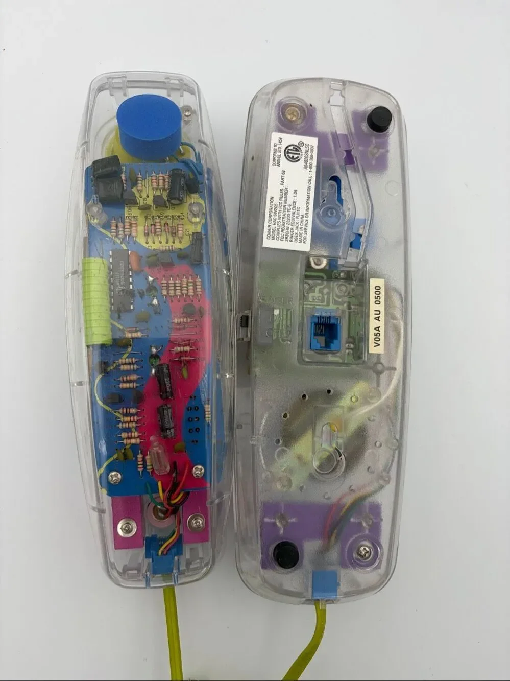 VINTAGE CONAIR SW205 CLEAR NEON BRIGHTS LANDLINE HOME TELEPHONE